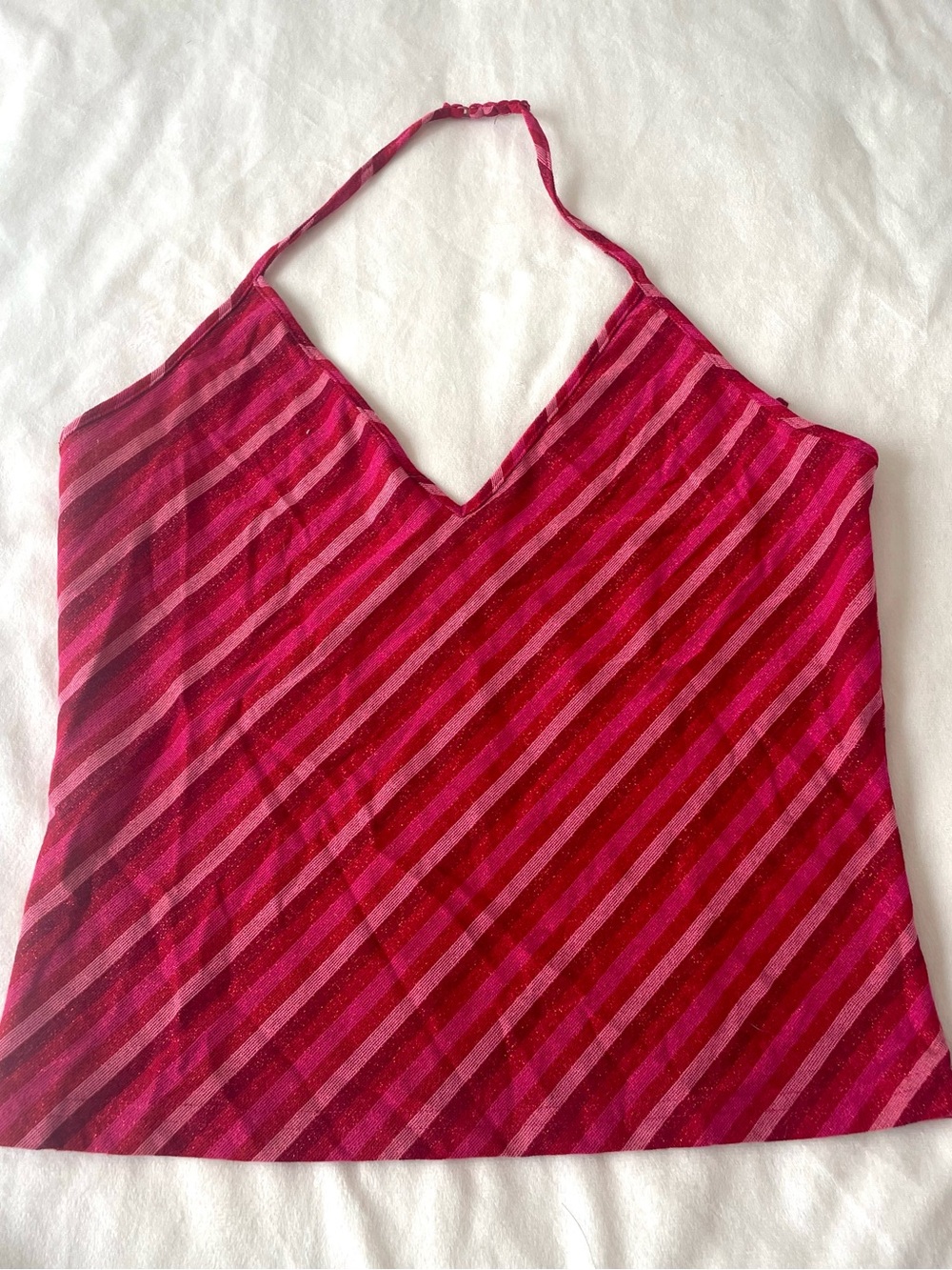 Vintage garnet/red backless halter top